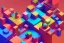 Placeholder: 3D colorful geometric installation, simplistic, studio lighting, C4D, 16k, Behance, Artstation, centered, top down camera, vibrant