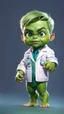 Placeholder: Little baby hulk, full portrait looking at the camera realistically, dressed as a doctor, bright colors make octane popular on artstation, solid color background wall, beautiful, cute, 3D rendering, cute pixar, inspired by Du Qiong, blond boy, Andrew Dixon, realistic, 3D, anime style, well shaded, smooth, Pixar.