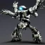 Placeholder: Mecha with metal spider legs his hands are machine guns. Driver is animal