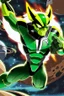 Placeholder: A new space creature from Ben 10 cartoon. Strong and graceful. Advanced metal. Magical power, precise detail and intense power Add "full body view" as a prefix. Use an aspect ratio (dimensions) that is mor vertical (3:4 vs 4:3), move the camera back ("extreme long range view"), move camera upward rather than being at hip height ("high angle view" or "eye-level view"). Describe her shoes or stance, as well as what you see over her head