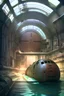 Placeholder: a look from the inside of a whimsical leaky rusty submarine, hyper realism, photo realism, realistic lighting, realistic color grading