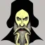 Placeholder: Nosferatu with white skin and a beard made of tentacles as a Russian Orthodox vampire with yellow eyes and vampire fangs