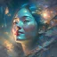 Placeholder: head of chinese hobbit, seductive, smiling, joyful, perfect eyes, soft light, fireflies, moon, night, mountains, trees, fantasy, woolitize, 85mm, RTX, Stanley Artgerm Lau, Salvador Dali, Agnes Cecile