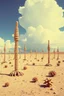 Placeholder: Strange spindle-shaped objects of various shapes, scattered over an arid wasteland, clouds, Max Ernst, Audubon, Amano, Walton Ford, Yves Tanguy, bright colours, polaroid, 8k, 3d, 33mm photography, well defined