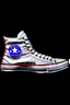 Placeholder: A converse sneaker, superman animation all over sneaker