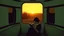 Placeholder: mujer sentada en un tren antiguo leyendo un libro, luz de atardecer entrando por la ventana, paisaje exterior borroso, interior en tonos verdes apagados, atmósfera introspectiva, composición minimalista, estilo realismo americano Edward Hopper