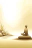 Placeholder: gentle shining background, spa kami and bamboo stem, sand in the background, silhouette of a girl in a yoga pose sitting on the stones, photorealistic photo