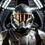 Placeholder: star wars bald male corellian pilot wearing dark gunmetal grey and black First Order special forces TIE pilot armored flightsuit and helmet with gold trim inside the jedi temple, centered head and shoulders portrait, hyperdetailed, dynamic lighting, hyperdetailed background, 8k resolution, volumetric lighting, light skin, fully symmetric details