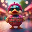 Placeholder: hairy groove funk ninja duck strawberry beast hippie with long eyebrows holding disco ball like a basket ball,bokeh like f/0.8, tilt-shift lens 8k, high detail, smooth render, down-light, unreal engine