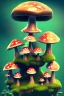 Placeholder: mushroom people meditating