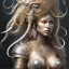 Placeholder: ssango fantasy, fantasy magic, intricate, sharp focus, illustration, highly detailed, digital painting, concept art, matte, artgerm and paul lewin and kehinde wiley, masterpiece silver elephant head bronze Asian African girl nice breast Hawaiian hair turquoise golden waves