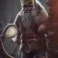 Placeholder: old viking fighting against a huge zombie, scary, steam punk, realistic, made in octane, cinematic, ultra-realistic, extremely detailed octane rendering, 8K, VRAY Super Real ar 2:3, dof photorealistic futuristic 50mm lens hard lighting dark gray tintype photograph, realistic lighting, sepia color