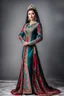 Placeholder: very beautiful lady in azerbaijani costum standing