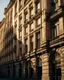 Placeholder: facade of huge building in the city, close-up, real photography, photojournalism, 16K, shot with Leica camera, 35 mm lens, warm light between shadows