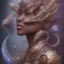 Placeholder: sango fantasy, fantasy magic, intricate, sharp focus, illustration, highly detailed, digital painting, concept art, matte, artgerm and paul lewin and kehinde wiley, masterpiece sexy lips Asian afro lips black African lady body mermaid Dragon head silver bright snow lady outer space mermaid pretty skull head