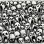 Placeholder: sketch line, rought, of faces on a pages, screaming and sad, demented, mad, journal