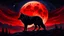 Placeholder: A_lone_wolf_silhouetted_against_a_blood-red_moon_howls_at_the_starry_sky, its fur bristling and its eyes reflecting the celestial fire. Capture the raw power and primal beauty of this moment in a masterpiece oil painting style. (Nature, evocative)