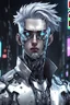 Placeholder: silver skinned anime man cyberpunk