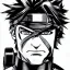 Placeholder: Solid Snake, Manga Drawing, by Hirohiko Araki