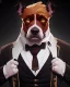 Placeholder: full head, full head, Illustrative sketch of a image of an angry humanoid dog, suit and tie, arte lineal ultra quality, 8k, full head, full head