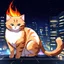 Placeholder: Cats hair emo flam , city night view wallpaper , cartoon Lazer