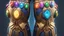 Placeholder: Two infinity gauntlets contain six infinity stones, one of which is made with nano In the hands of a powerful man