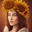 Placeholder: fantasy sunflower crown queen throne