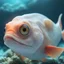 Placeholder: a close up of a fish with big eyes, by Filip Hodas, zbrush central contest winner, photorealism, glowing white laser eyes, detailed realistic 8 k, albino dwarf, reptilian eyes, 4 k extremely photorealistic, very very very realistic, closeup of an adorable, redshift houdini, looks at the camera, intricate highly detailed 8 k