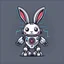 Placeholder: bunny One of his ears is down robot logo vector