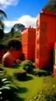 Placeholder: An orangish red spongy village designed in Maori sculptures painted by Henri Matisse