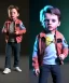 Placeholder: Marty mcfly toddler, full body, delorean, dramatic lighting, hyper realistic