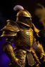 Placeholder: a suit of golden gladiator armour that is haunted by a plume of purple smoke