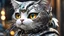 Placeholder: 1 only use metal to make cute cats,cyborg,(intricate details),hdr,(intricate details, hyperdetailed:1.2),cinematic shot,((Masterpiece, high quality, best quality, official art, beauty and aesthetics,detailed face,detailed eyes)),