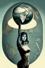 Placeholder: a woman holding up the earth like Atlas