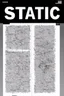 Placeholder: create a satirical STATIC magazine cover, text "STATIC" magazine title, dark cover is awash in a chaotic static haze, static textures