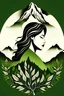 Placeholder: Combine the sign of the leaf and the sign of the mountain in such a way that it evokes the image of a woman