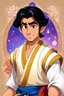 Placeholder: disney japanese prince aladdin with asian eyes, small eyes, japanese asian