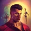 Placeholder: portrait, Arthur Kulkov, Russian, anime, circus, male, ringleader, muscular, man, strong, detailed matte painting, deep color, fantastical, intricate detail, 8k resolution, concept art portrait by Greg Rutkowski, mystical colors, Golden hour, colorful galaxy foreground, lisa frank fantasy, neon pastel color palette, beautiful colorful interesting detailed storybook fantasy