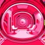 Placeholder: Cartoon futuristic red, pink and white space base interior