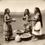 Placeholder: American Indian women offering some alien beings some food and water c.1880's