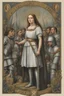 Placeholder: Portrait Art **Featured Art:** The Savior of France: A piece showing Joan leading an army, with the soldiers representing the labor force. Their faces could be made up of words or symbols representing labor rights and laws. **Appearance:** art ideas that encapsulate the essence of Joan of Arc (an French female / women patron saint of France, honored as a defender of the French nation for her role in the siege of Orléans and her insistence on the coronation of Charles VII of France during the Hun