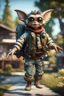 Placeholder: gremlins scout pimp hippie, hovering with rocket backpack in the backyard, in the style of a fallout 4,bokeh like f/0.8, tilt-shift lens 8k, high detail, smooth render, down-light, unreal engine, prize winning