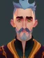 Placeholder: Portrait of a 40 year old strange gay wizard