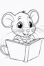 Placeholder: blank colouring book, white blank background, simple picture for toddlers, little mouse, disney and pixar style