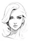 Placeholder: Draw a pencil sketch with white background of the face of a beautiful lady having white hair