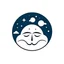 Placeholder: Logo, vector, clean, circle logo with clouds a face and stars