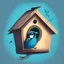 Placeholder: Illustration of a bird inside a birdhouse