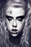 Placeholder: Danish singer MØ face, darkness style witch