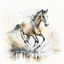 Placeholder: horse galloping through water, flowing, splashing, Misty morning, long view Modifiers: smooth intricate high definition beautiful lighting pencil sketch watercolor polished deep color warm light watercolor and ink LNF