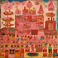Placeholder: A pink circus made out of cakes and cookies painted by Paul Klee